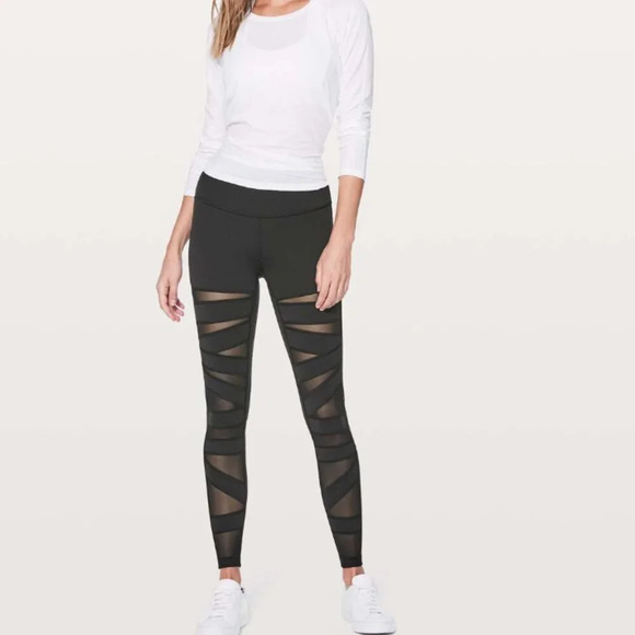 Lululemon Wunder Under Pant (Hi-Rise) *Tech Mesh 28" Black 21376 - Picture 2 of 11